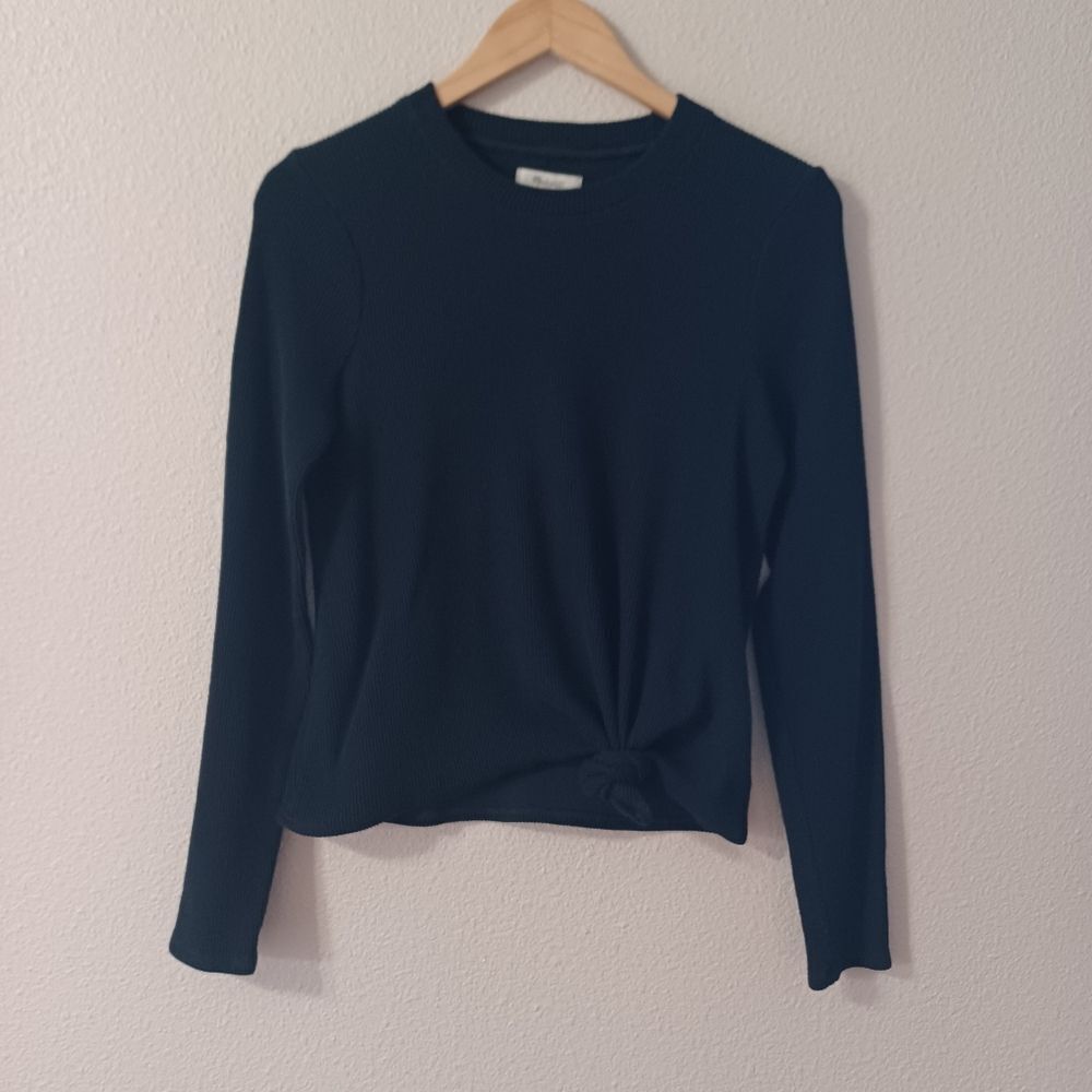 Madewell Texture & Thread Jacquard Knot-Front Top